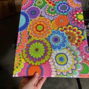 Colorful Floral diamond dots Canvas Art